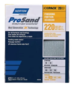 Norton ProSand 11 in. L x 9 in. W 220 Grit Very Fine Aluminum Oxide Sandpaper 20 pk