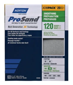 Norton ProSand 11 in. L x 9 in. W 120 Grit Medium Aluminum Oxide Sandpaper 20 pk