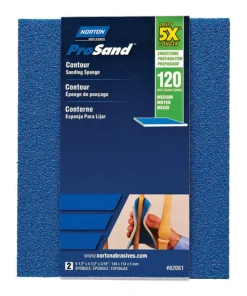 Norton ProSand 5.5 in. L x 4.5 in. W x 0.875 in. 120 Grit Medium Contour Sanding Sponge