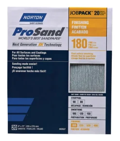 Norton ProSand 11 in. L x 9 in. W 180 Grit Fine Aluminum Oxide Sandpaper 20 pk
