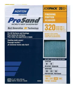 Norton ProSand 11 in. L x 9 in. W 320 Grit Extra Fine Aluminum Oxide Sandpaper 20 pk
