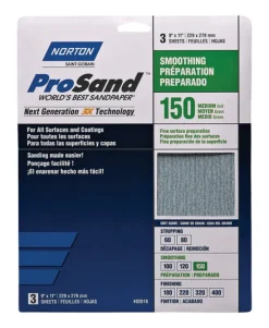 Norton ProSand 11 in. L X 9 in. W 150 Grit Aluminum Oxide Sandpaper 3 pk