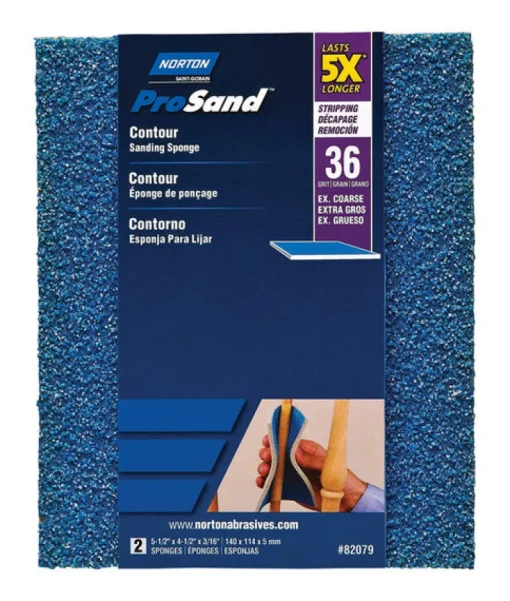 Norton ProSand 5.5 in. L X 4.5 in. W X 0.875 in. 36 Grit Extra Coarse Contour Sanding Sponge