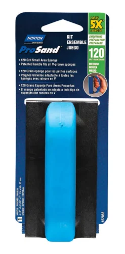 Norton ProSand 4.5 in. L X 2.69 in. W X 1 in. 120 Grit Medium Small Area Sanding Sponge