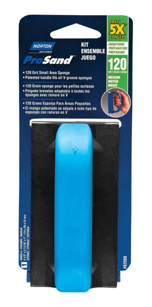 Norton ProSand 4.5 in. L X 2.69 in. W X 1 in. 120 Grit Medium Small Area Sanding Sponge