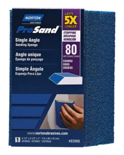 Norton ProSand 4.5 in. L X 3.5 in. W X 1 in. 80 Grit Coarse Single Angle Sanding Sponge