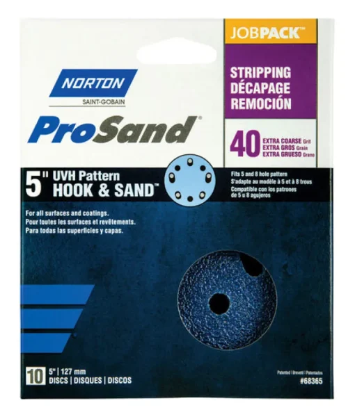 Norton ProSand 5 in. Zirconia Alumina Hook and Loop H831 Sanding Disc 40 Grit Extra Coarse 10 pk
