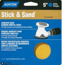 Norton Stick & Sand 5 in. Aluminum Oxide Adhesive A250/A290/H290 Sanding Disc 40 Grit Extra Coarse 4