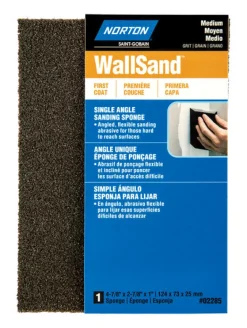 Norton WallSand 4.88 in. L X 2.88 in. W X 1 in. Medium Single Angle Sanding Sponge