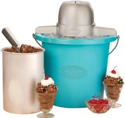 Nostalgia Blue 4 qt Ice Cream Maker 16.25 in. H X 13 in. W X 12.25 in. L