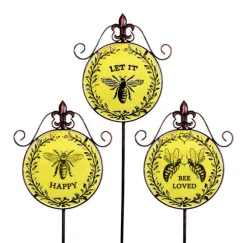 Ns Glas Bee Gdn Stk Asst (Pack of 9)