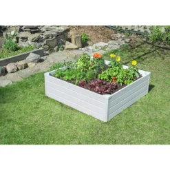 NuVue Deluxe 15 in. H X 48 in. W X 48 in. D Vinyl Wall Raised Garden Bed White