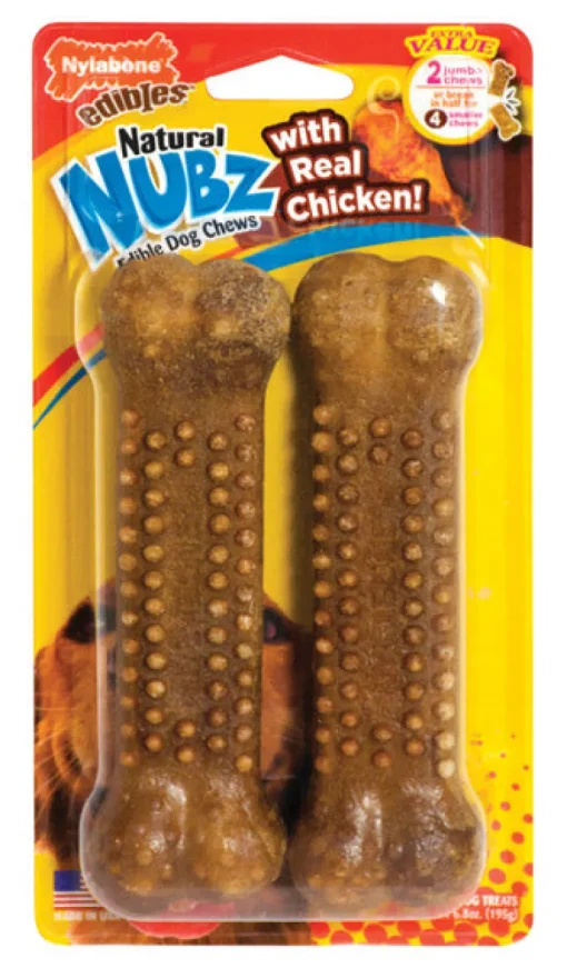 Nylabone Nubz Chicken Chews For Dogs 6.8 oz 2 pk