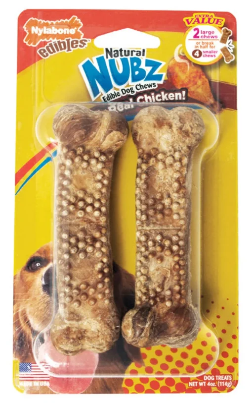 Nylabone Nubz Chicken Chews For Dogs 2 pk