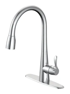 Oak Brook Ceramic Chrome 1.8 GPM High Arc Spout Pull-Down One Handle Kitchen Faucet