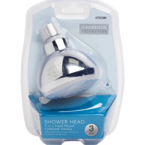 Oak Brook PVC Chrome 1.8 GPM 3-Settings Wall Mount Shower Head 3 Dia. in.