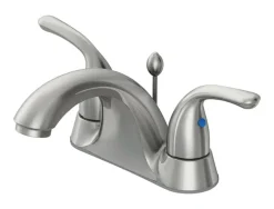 OakBrook Coastal Brushed Nickel Two Handle Lavatory Pop-Up Faucet 4 in.