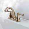 OakBrook Modena Brushed Nickel Two Handle Lavatory Pop-Up Faucet 4 in.