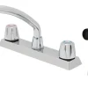 OakBrook Washerless Cartridge Two Handle Chrome Kitchen Faucet Side Sprayer Included