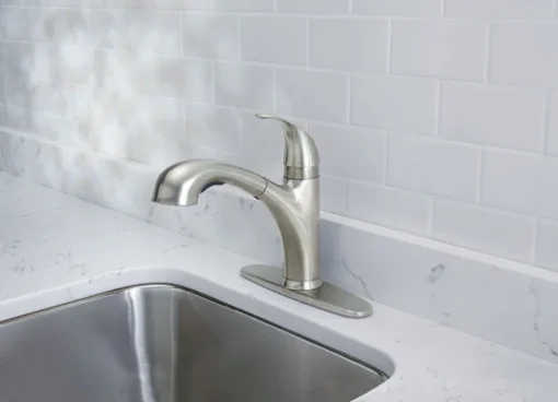 OakBrook Washerless Cartridge One Handle Nickel Kitchen Faucet
