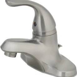 OakBrook Brushed Nickel Coastal Single-Handle Bathroom Sink Faucet 4 in.
