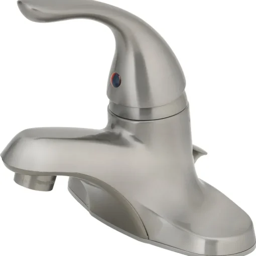 OakBrook Brushed Nickel Coastal Single-Handle Bathroom Sink Faucet 4 in.
