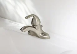 OakBrook Brushed Nickel Coastal Single-Handle Bathroom Sink Faucet 4 in.
