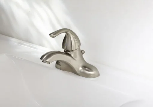 OakBrook Brushed Nickel Coastal Single-Handle Bathroom Sink Faucet 4 in.