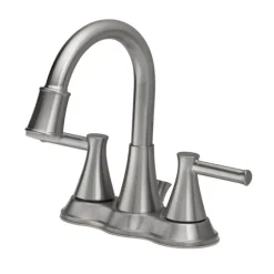 OakBrook Brushed Nickel Doria Two-Handle Bathroom Sink Faucet 4 in.