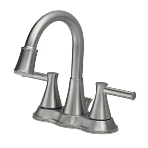 OakBrook Brushed Nickel Doria Two-Handle Bathroom Sink Faucet 4 in.