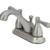 OakBrook Brushed Nickel Modern Two-Handle Bathroom Sink Faucet 4 in.