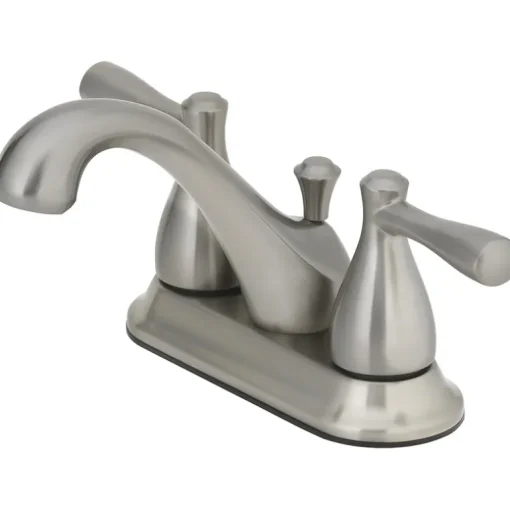 OakBrook Brushed Nickel Modern Two-Handle Bathroom Sink Faucet 4 in.
