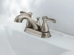 OakBrook Brushed Nickel Modern Two-Handle Bathroom Sink Faucet 4 in.
