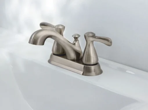 OakBrook Brushed Nickel Modern Two-Handle Bathroom Sink Faucet 4 in.
