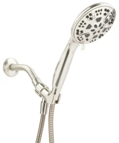 OakBrook Brushed Nickel PVC 5 settings Handheld Showerhead 1.8 gal