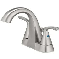 OakBrook Brushed Nickel Transitional Two-Handle Bathroom Sink Faucet 4 in.