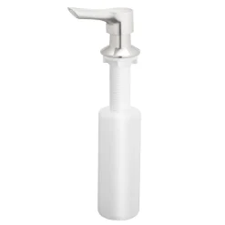 OakBrook Brushed Nickel White Plastic Lotion/Soap Dispenser