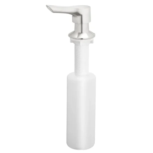 OakBrook Brushed Nickel White Plastic Lotion/Soap Dispenser