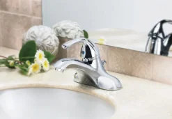 OakBrook Chrome Coastal Single-Handle Bathroom Sink Faucet 4 in.