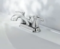 OakBrook Chrome Modern Two-Handle Bathroom Sink Faucet 4 in.