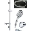 OakBrook Chrome Plastic 3 settings Showerhead With Slide Bar 1.8 gpm