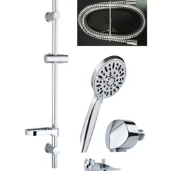 OakBrook Chrome Plastic 3 settings Showerhead With Slide Bar 1.8 gpm