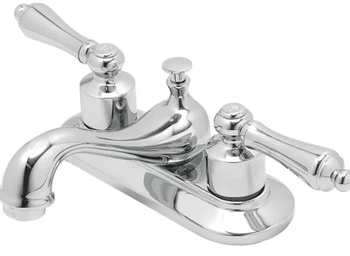 OakBrook Chrome Traditional Two-Handle Bathroom Sink Faucet 4 in.
