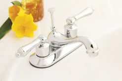 OakBrook Chrome Traditional Two-Handle Bathroom Sink Faucet 4 in.