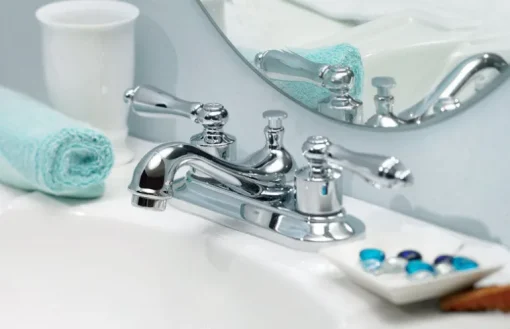OakBrook Chrome Traditional Two-Handle Bathroom Sink Faucet 4 in.