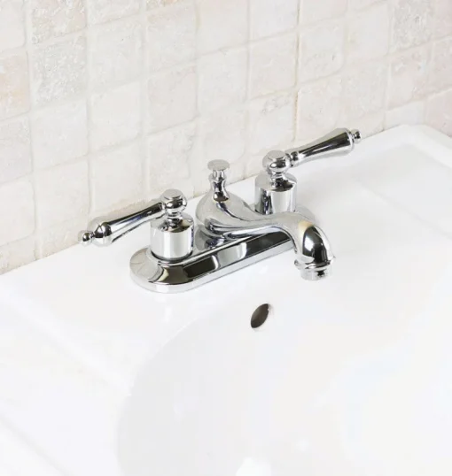 OakBrook Chrome Traditional Two-Handle Bathroom Sink Faucet 4 in.