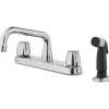 OakBrook Compression Two Handle Chrome Kitchen Faucet Side Sprayer Included