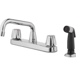 OakBrook Compression Two Handle Chrome Kitchen Faucet Side Sprayer Included