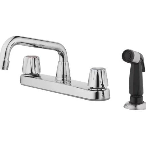 OakBrook Compression Two Handle Chrome Kitchen Faucet Side Sprayer Included