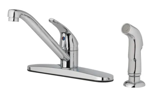 OakBrook Essentials One Handle Chrome Kitchen Faucet Side Sprayer Included